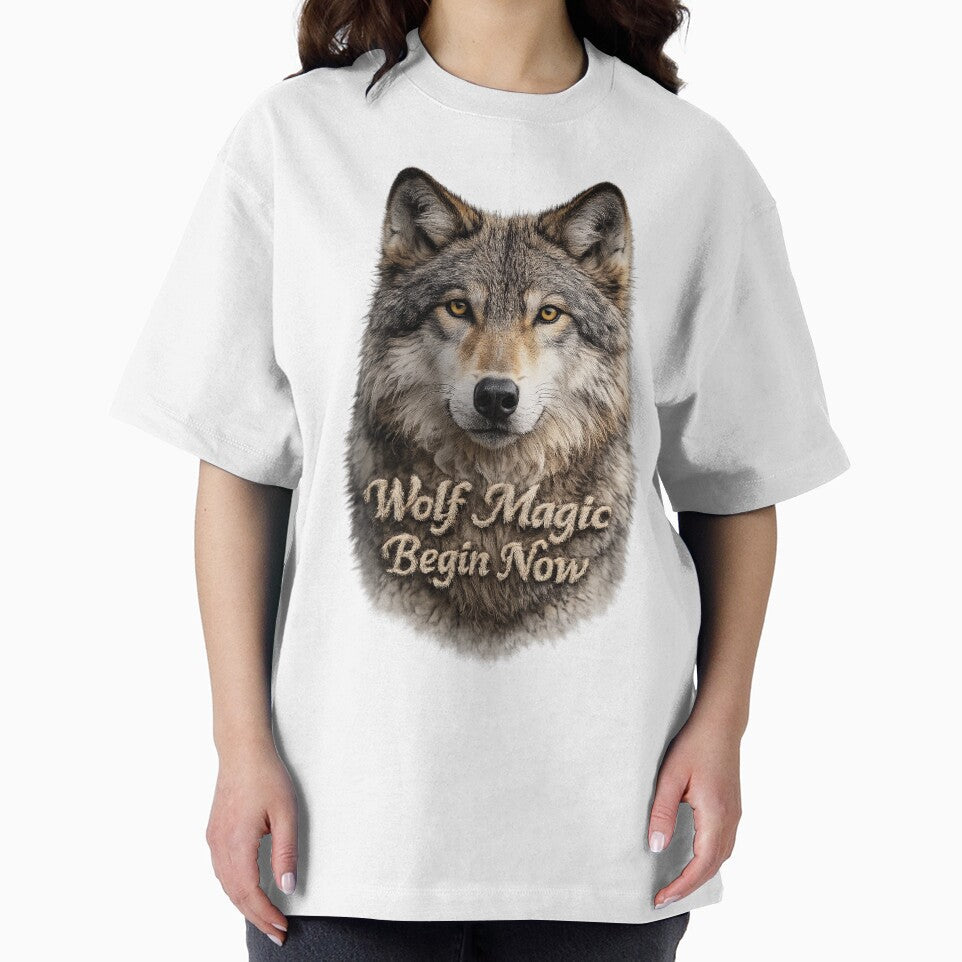 Wolf Magic Begin Now – Fierce Wolf Spirit Typography Art by LoveLaxmi Arts