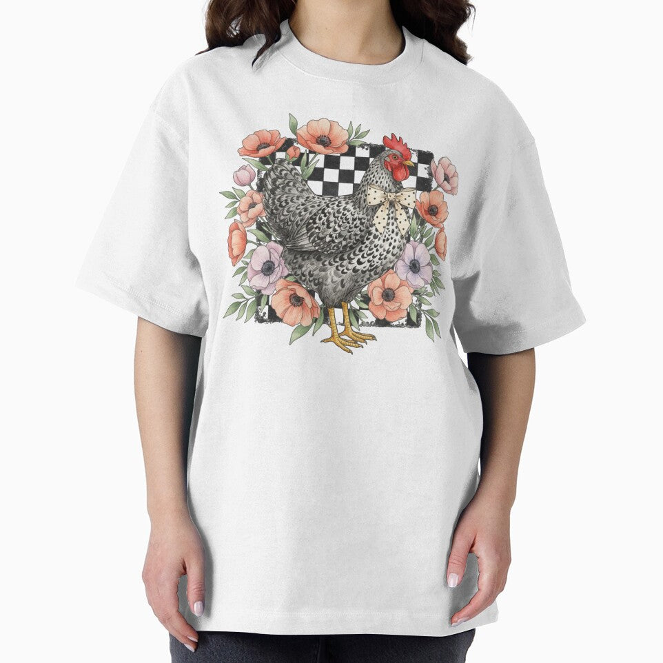 Checkered Flower Chicken, Chicken, Wildflower Chicken, Chicken, Chicken Lover, Chicken Coquette by DesignDenDo ⭐⭐⭐⭐⭐