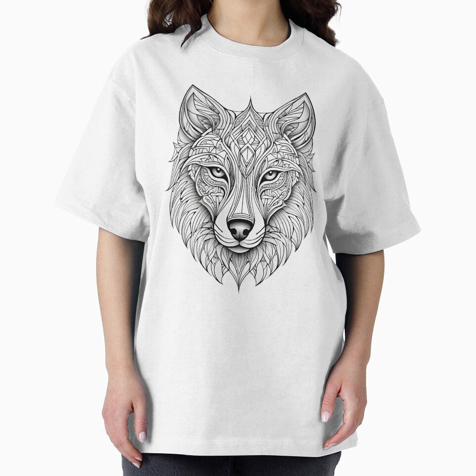 Ornamental Wolf Line Art - 1 by RELAX STATION