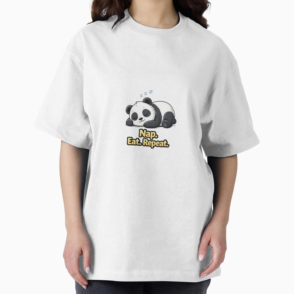 Nap Eat Repeat Panda Shirt – Sleeping Panda Funny Design by snaperos