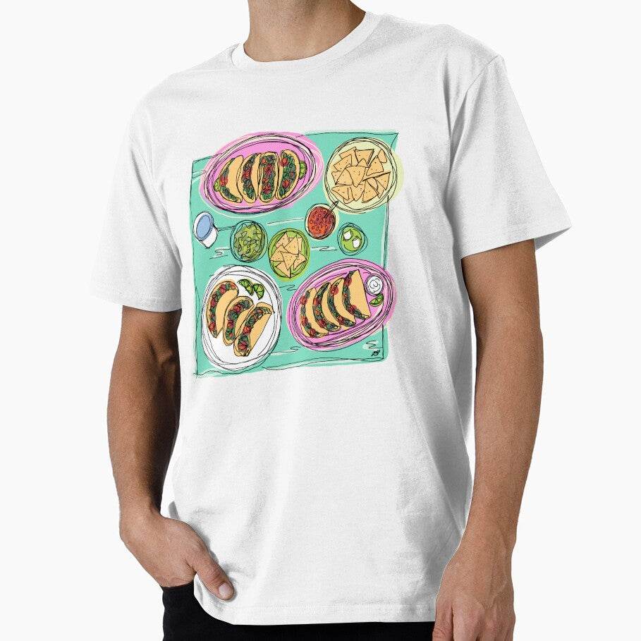 Taco Dinner Table Scene Line Art by Evil B Creative