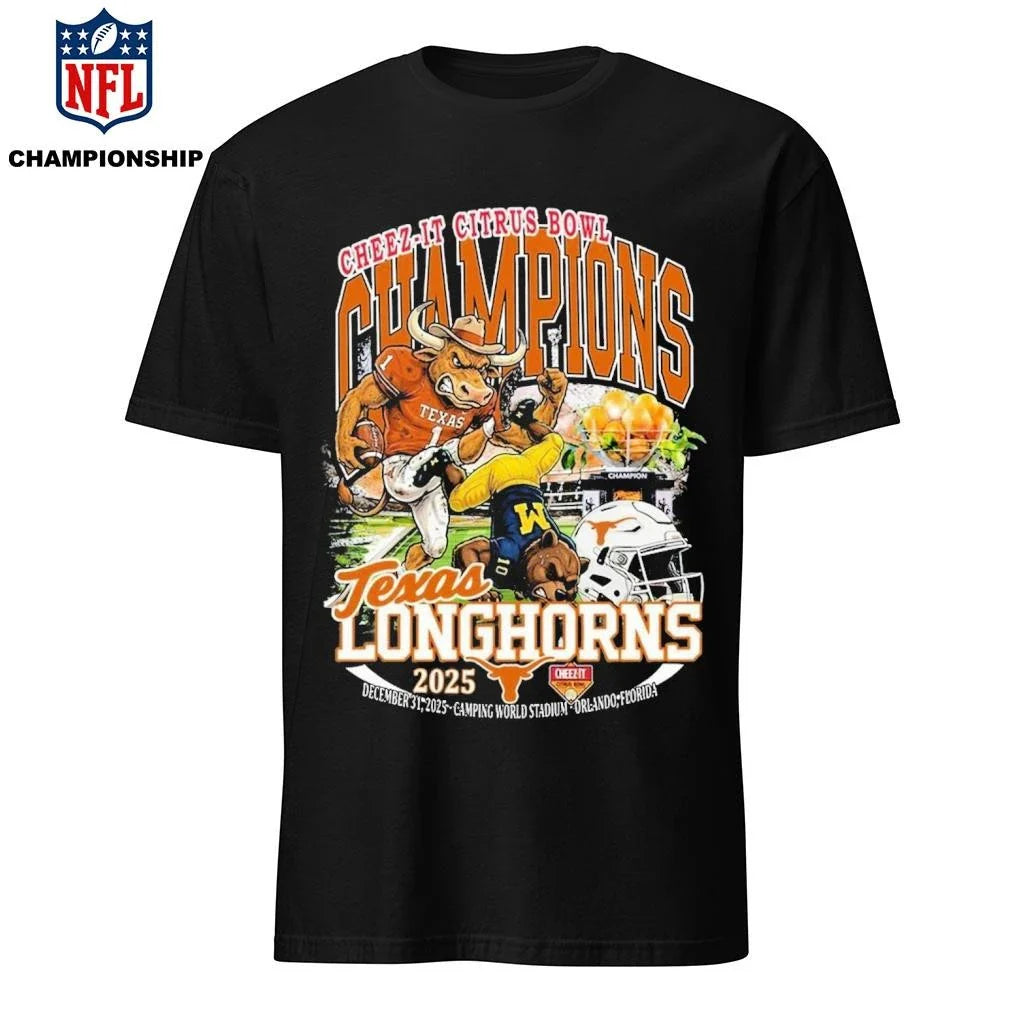 Texas Longhorn 2025-2026 Cheez-It Citrus Bowl Champions Celebrate Mascot Shirt