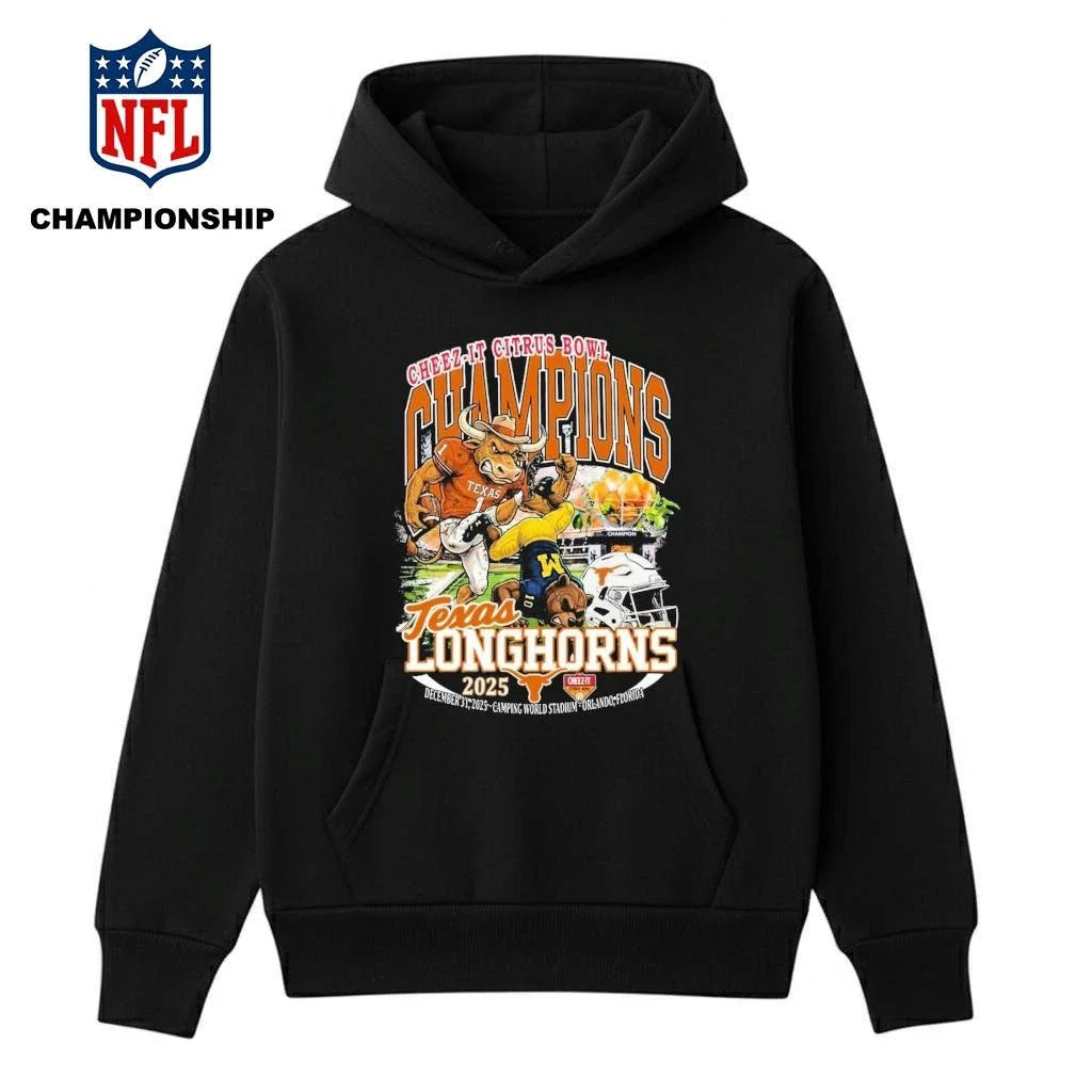 Texas Longhorn 2025-2026 Cheez-It Citrus Bowl Champions Celebrate Mascot Shirt