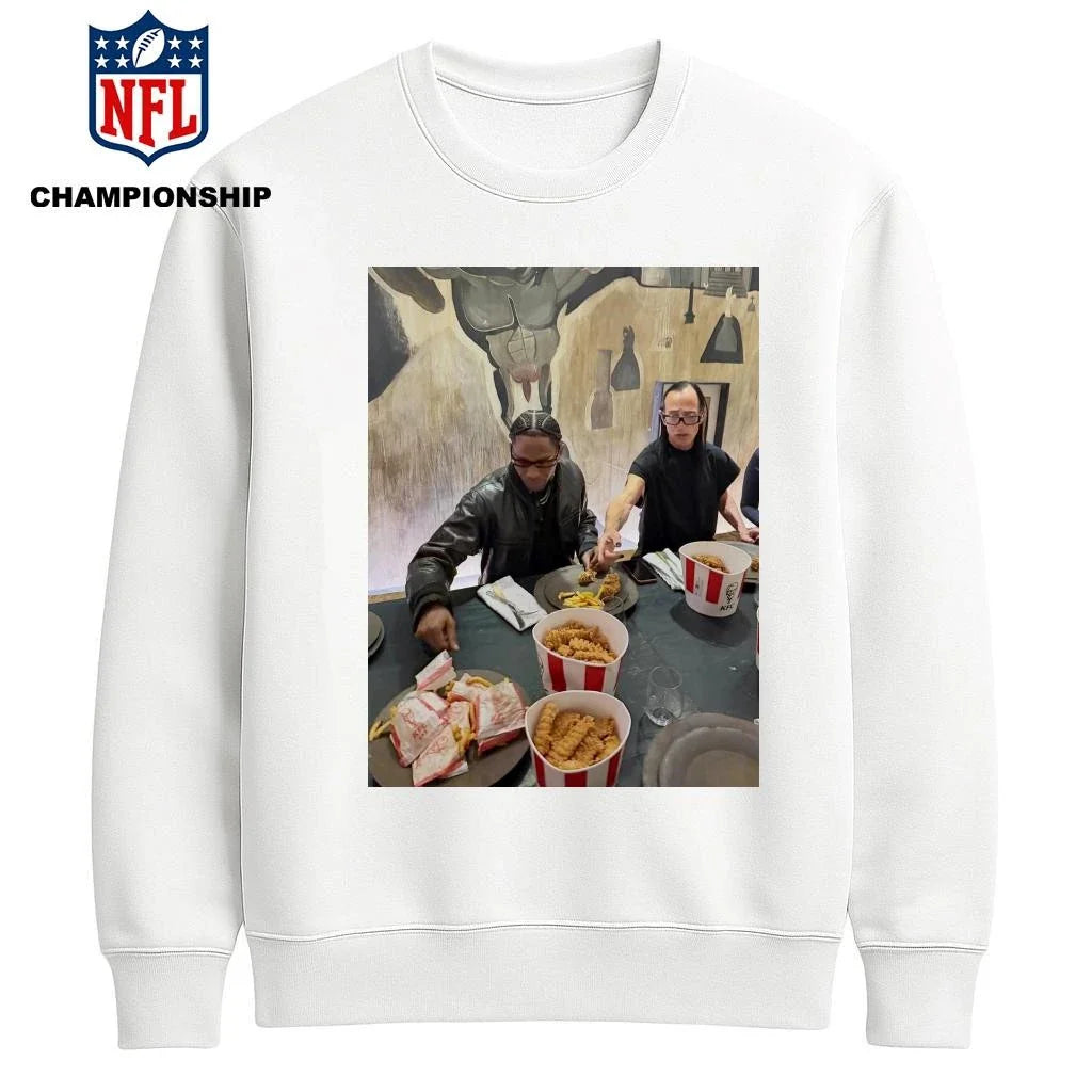 Travis Scott And Rick Owens Eating KFC Together Photo Shirt
