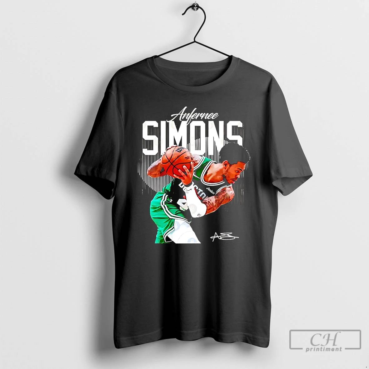Classic Anfernee Simons Post Moves Signature Boston Celtics T Shirts
