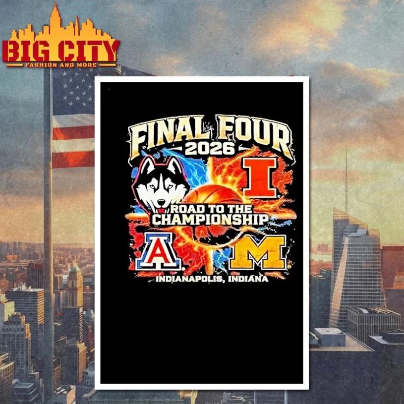 Final Four Showtime Indianapolis Uconn Michigan Arizona Illinois 2026 Shirt