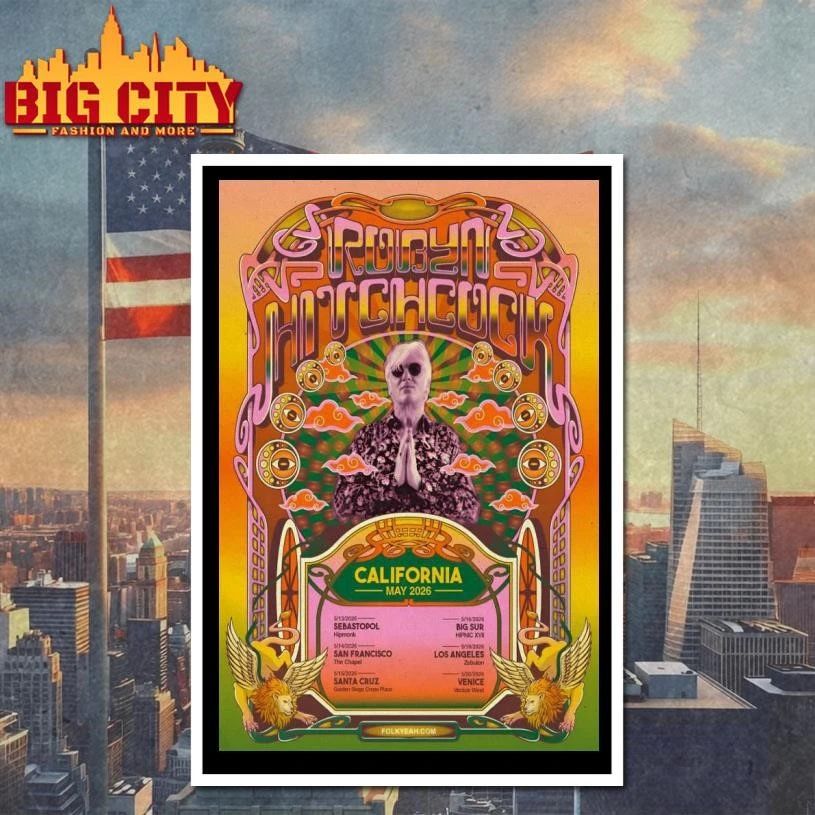 Robyn Hitchcock California May 2026 Shows Poster Shirt