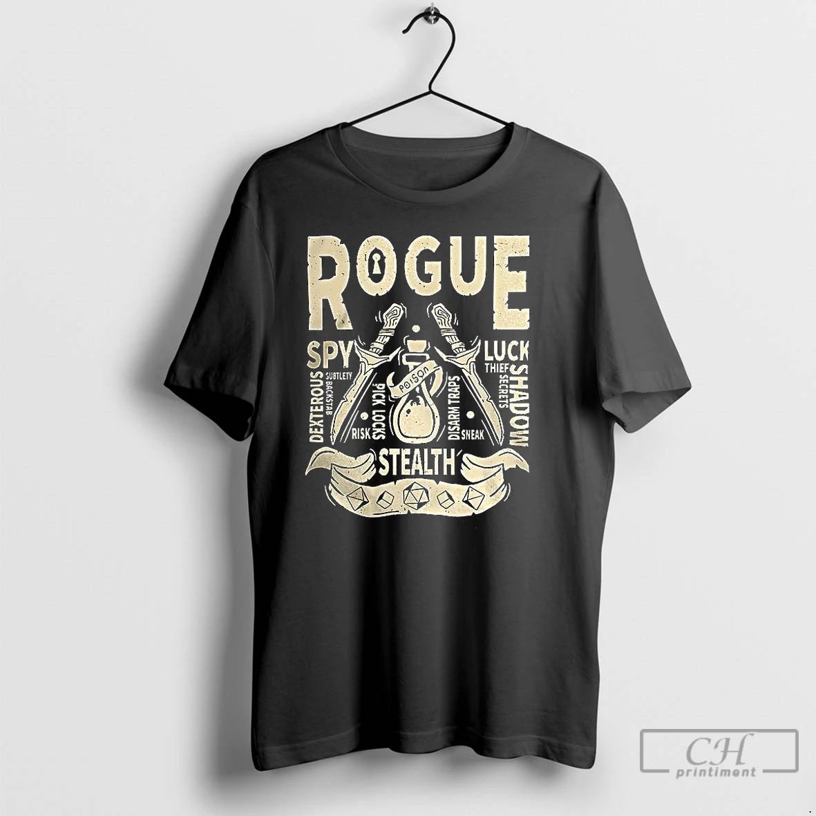 Classic Rogue Grunge Dungeons And Dragons T Shirts