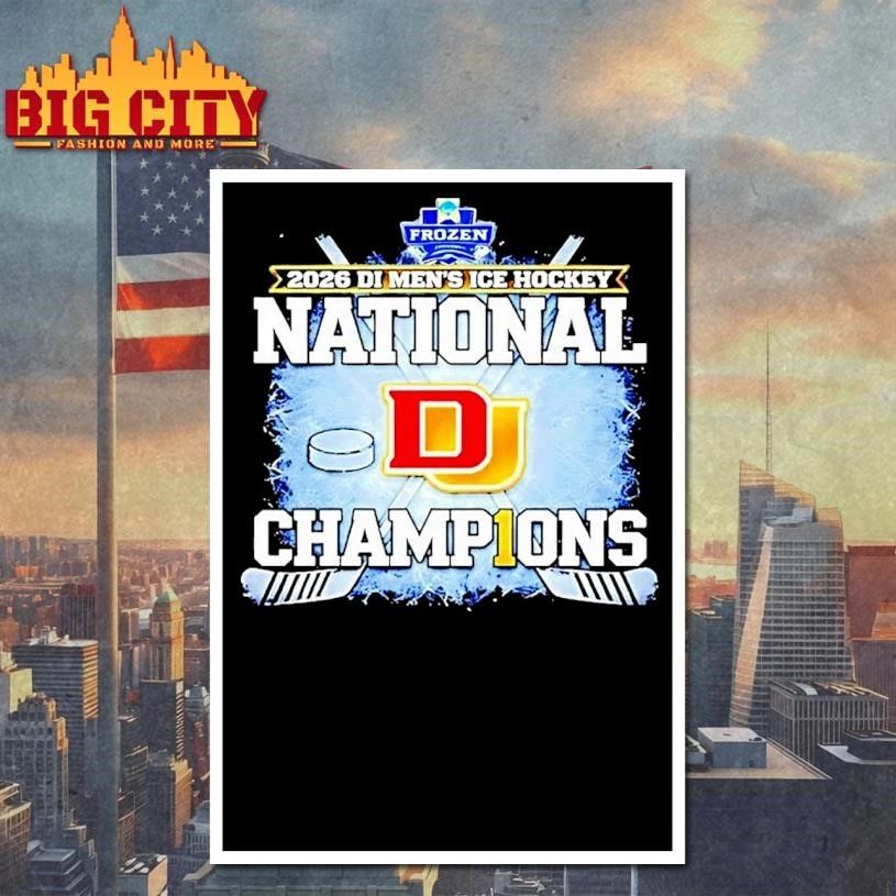 Denver Pioneers Mens Ice Hockey National Champions 26 Logo Shirt
