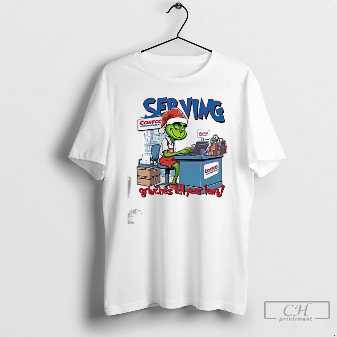 Classic Serving Grinches All Year Long Costco Christmas Grinch 2025 T Shirts