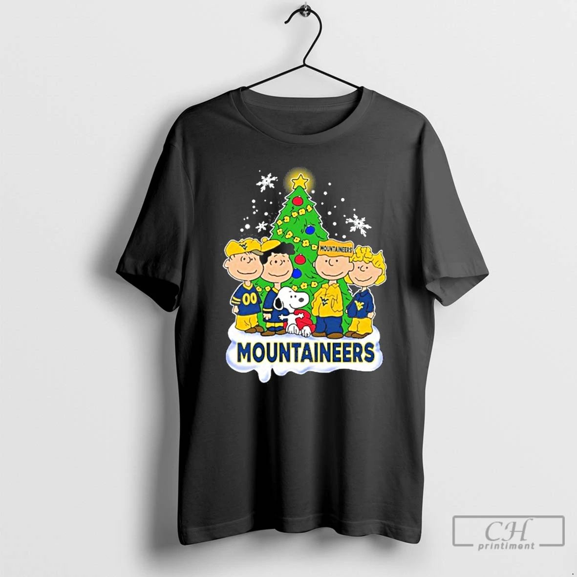 Classic West Virginia Mountaineers X The Peanuts Merry Christmas T Shirts