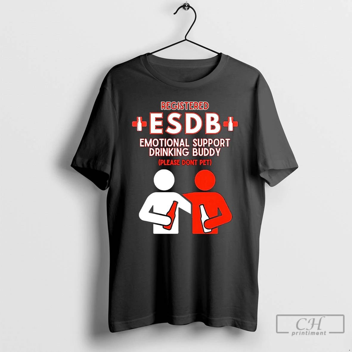 Classic Registered Esdb Emotional Support Drinking Buddy Please Dont Pet T Shirts
