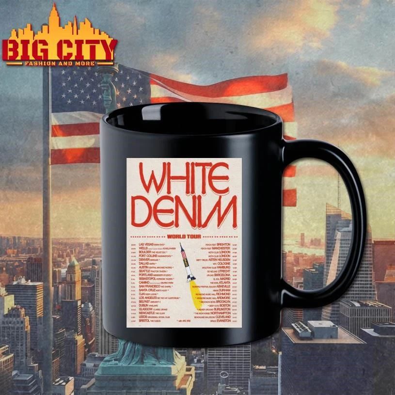White Denim World Tour 2026 Print Poster Shirt