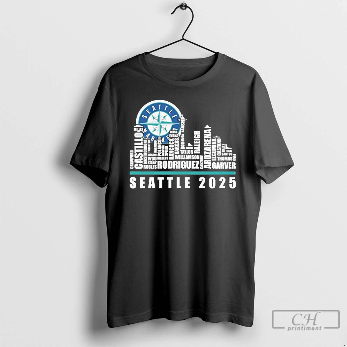 Classic Seattle Mariners 2025 City Text T Shirts