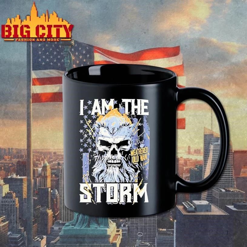 Weathered Old Man I Am The Storm Skull Shirt