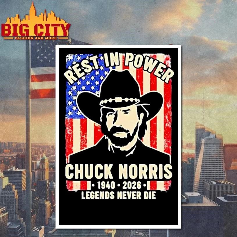 Chuck Norris Rest In Power Western Legend Never Die Patriotic Cowboy Vintage Shirt