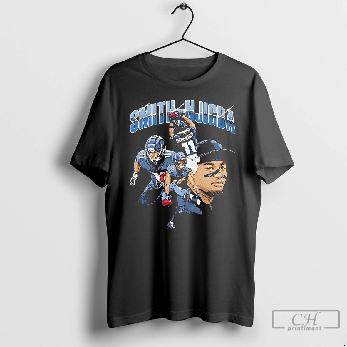 Classic Jaxon Smith Njigba Picture Collage Seattle T Shirts
