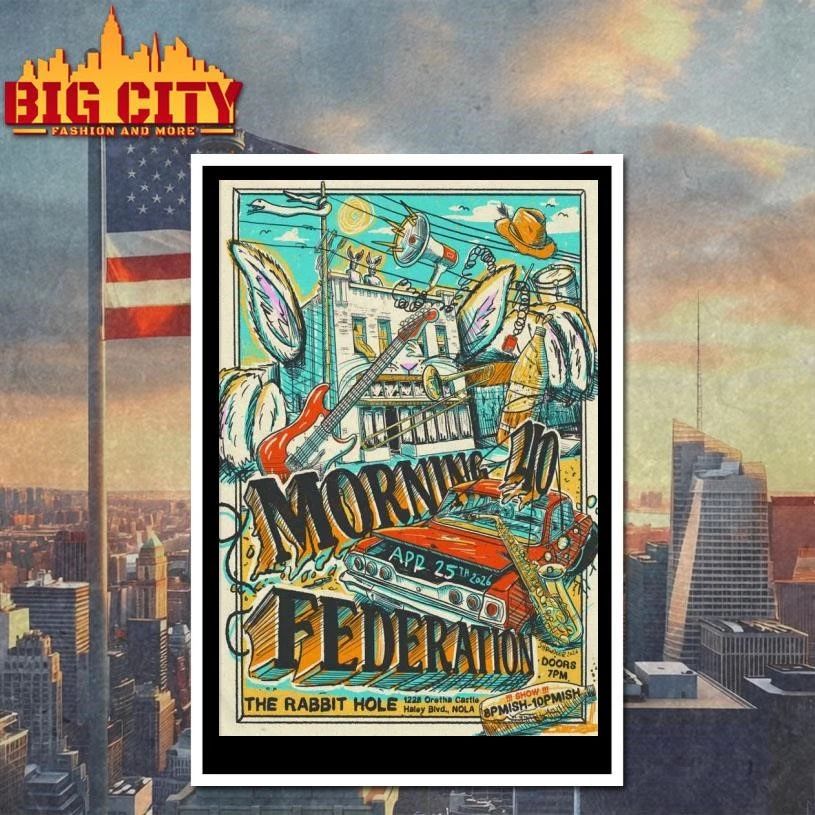 Morning 40 Federation New Orleans LA On Apr 25 2026 Tour Poster Shirt