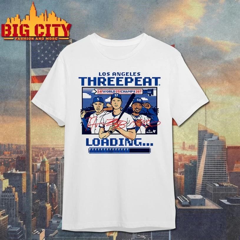 Los Angeles Baseball Threepeat Loading Graphic Signature Shirt