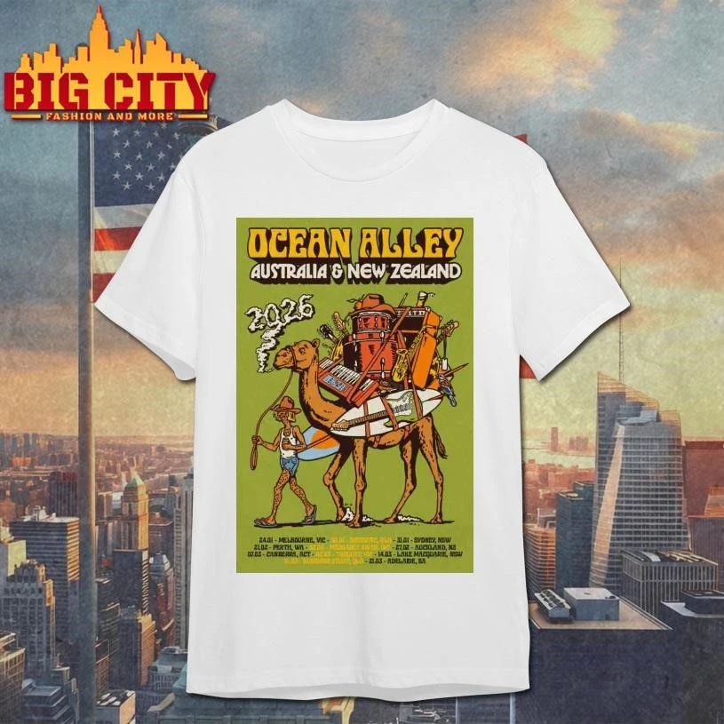 Ocean Alley 2026 AUS NZ Tour Limited Holographic Tour Poster Green Shirt