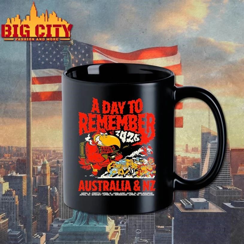 A Day To Remember 2026 Australia And New Zealand Tour Merch The Red Vulture Art With Dates Shirt