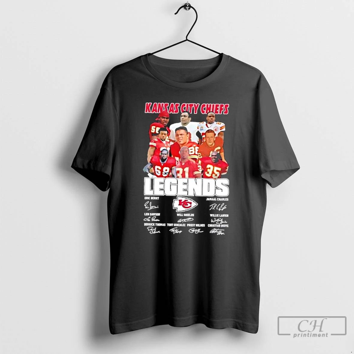Classic Eric Berry And Legends Kansas City Chiefs Football Signature T Shirts
