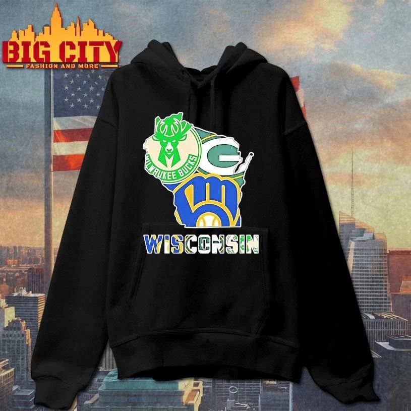 Wisconsin City Sports Logos Map 2026 Shirt