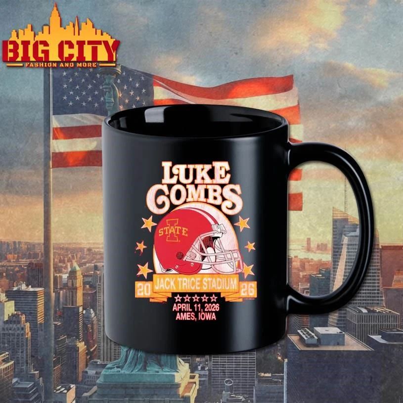 Luke Combs Ames Iowa 2026 Exclusive Tour At Jack Trice Stadium April 11 2026 Iowa State Cyclones Helmet Shirt