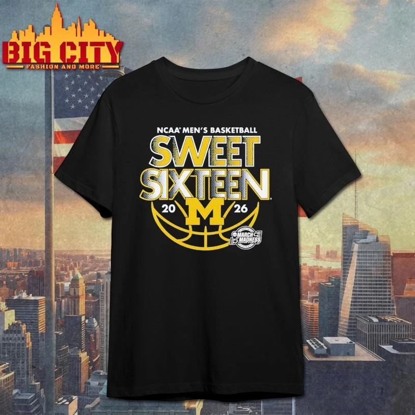 Michigan Wolverines NCAA Division I Men’s Basketball Final Four Indianapolis 2026 Sweet Sixteen College Shirt