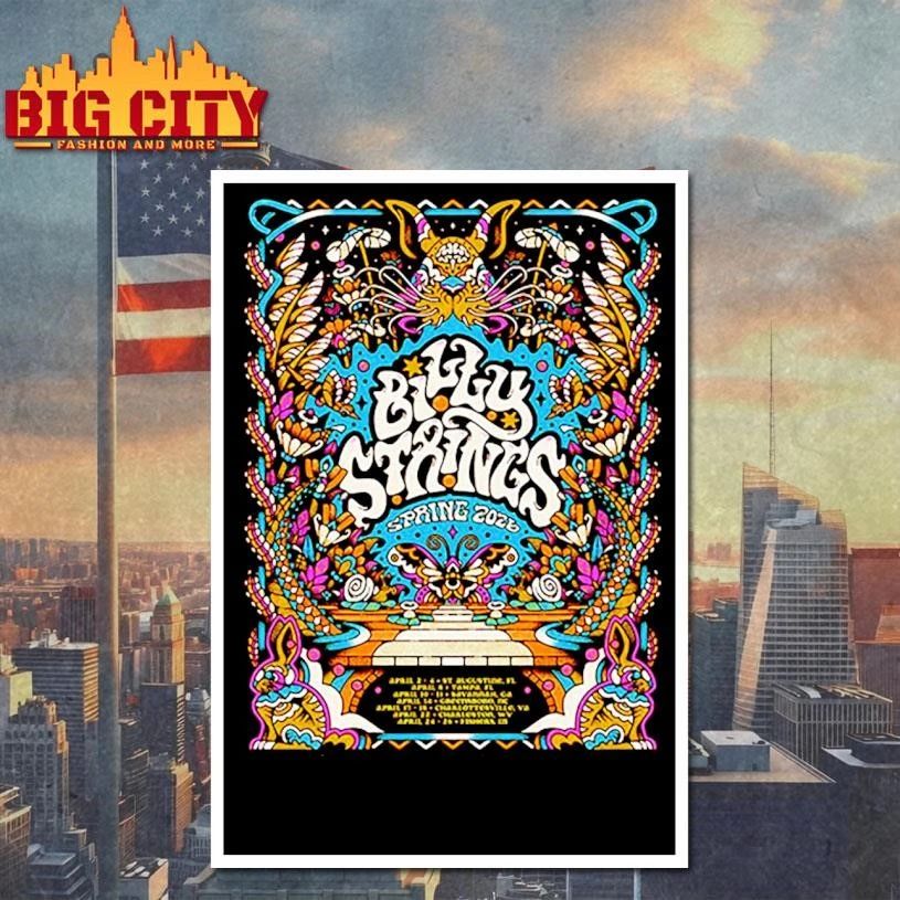 Billy Strings Springs 2026 Tour Schedule Art By Tiffany Chin Graphic Shirt