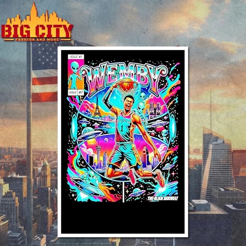 The Alien Arrives Wemby Victor Wembanyama San Antonio Spurs Basketball Game Day 2026 Shirt