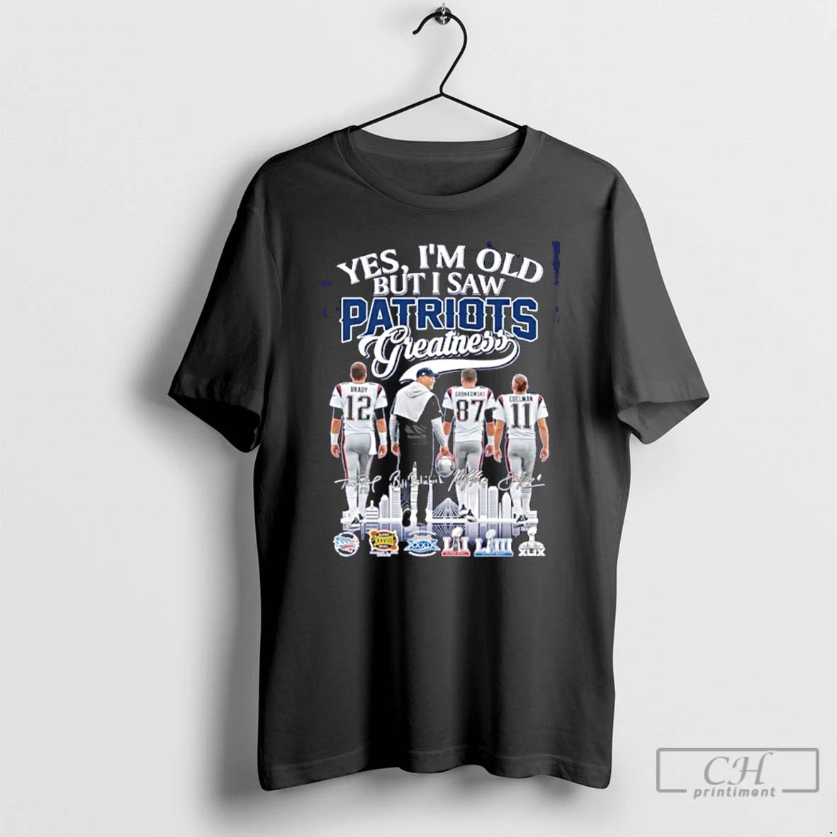 Classic Yes Im Old But I Saw Patriots Greatness Brady Gronkowski Edelman Signature T Shirts