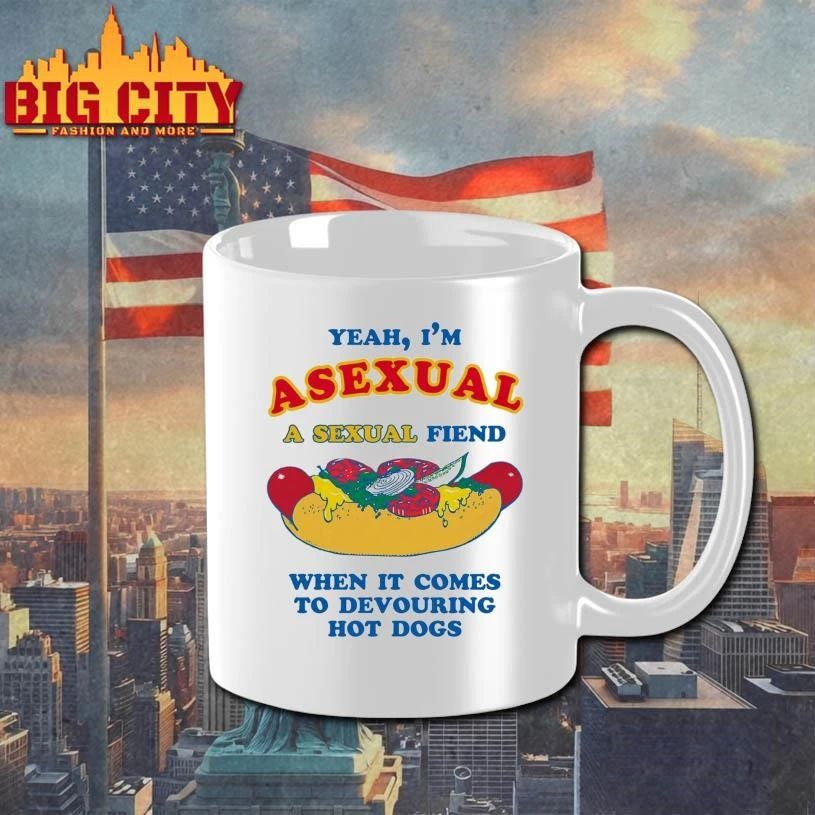 Yeah, I’m Asexual, A Sexual Fiend When It Comes To Devouring Hot Dogs Funny Shirt