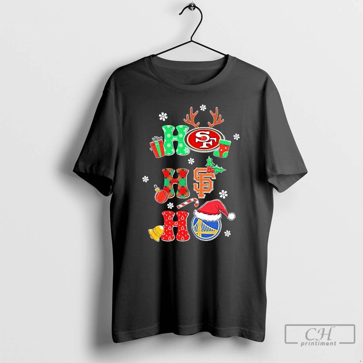 Classic Ho Ho Ho Christmas San Francisco Sports Teams Logo T Shirts