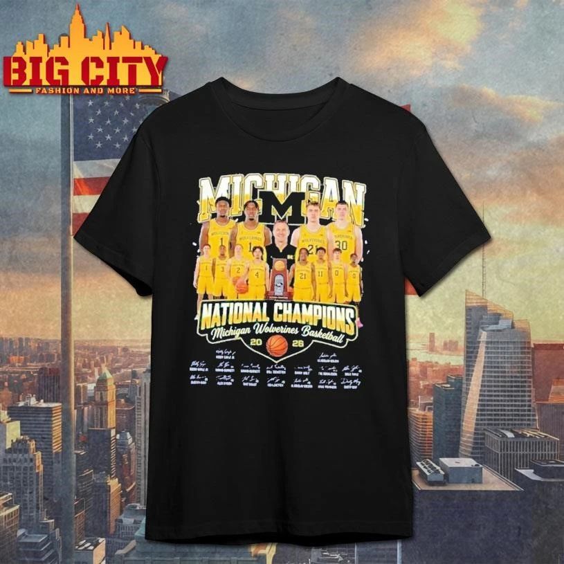 Michigan Wolverines 2026 NCAA Basketball National Champions Signature Shirt