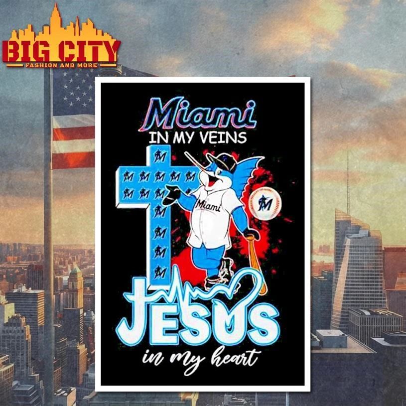 Marlins In My Veins Jesus In My Heart mascot Shirt