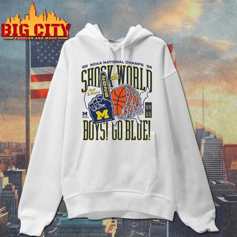 Michigan Basketball Shock The World, Boys Two-Time National Champs College Shirt