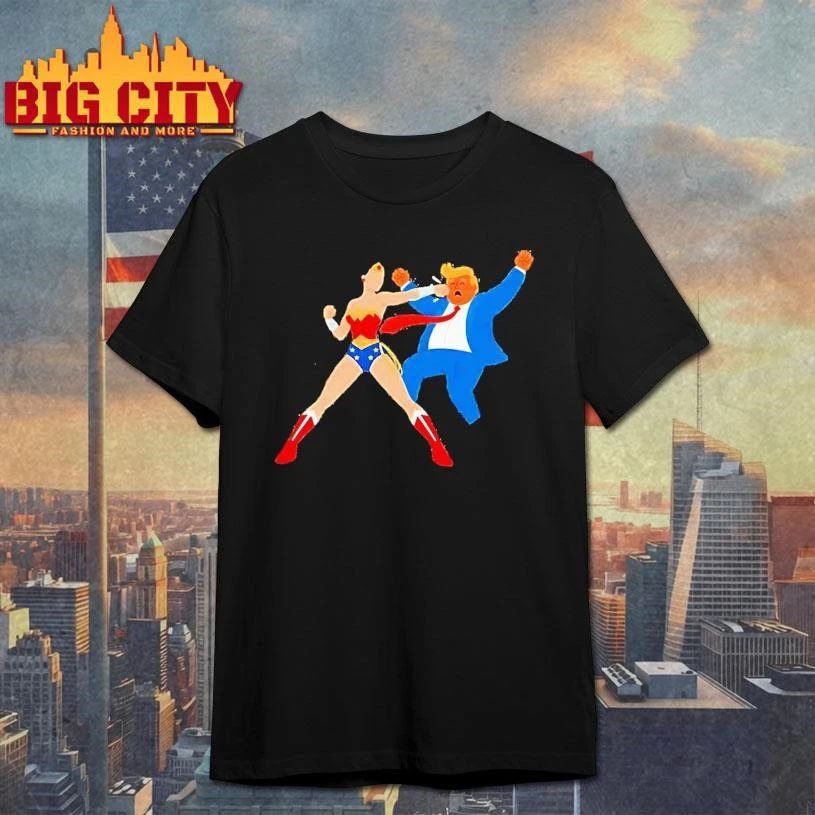Anti Trump Comic Style Design Patriotic Woman Political Parody Art Shirt