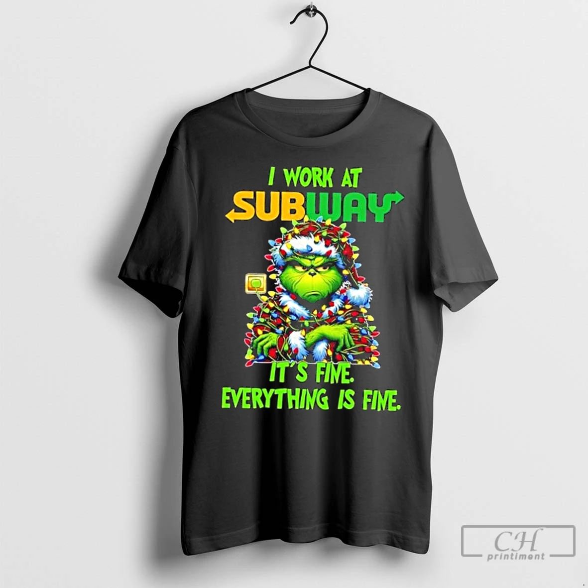 Classic Grinch Christmas Tree X Subway I Work At Its Fine Everything Is Fine