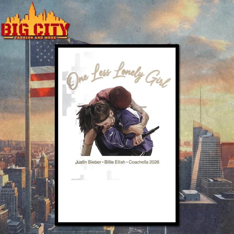 Justin Bieber Billie Eilish One Less Lonely Girl Coachella 2026 Shirt