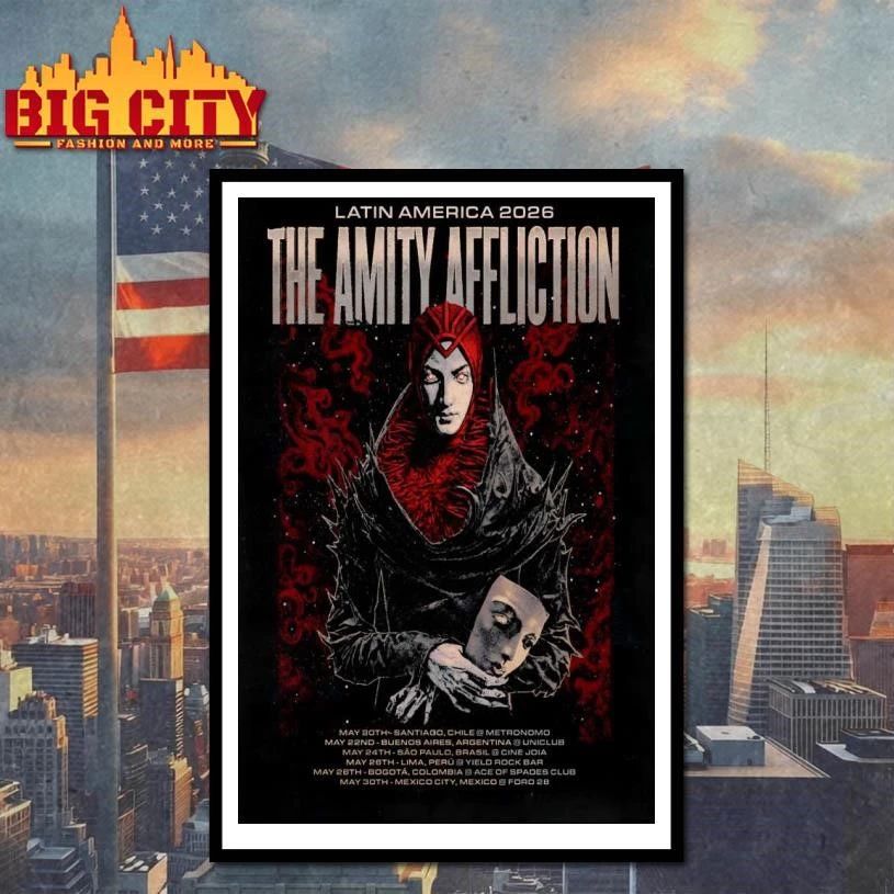 The Amity Affliction 2026 Latin America Tour Poster Shirt