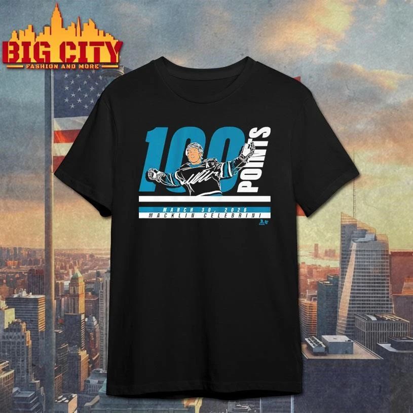 Macklin Celebrini 100 Points Signature Memory Shirt