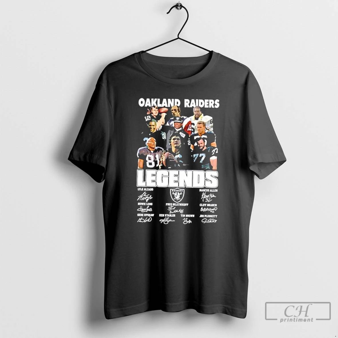 Classic Lyle Alzado And Legends Oakland Raiders Football Signature T Shirts