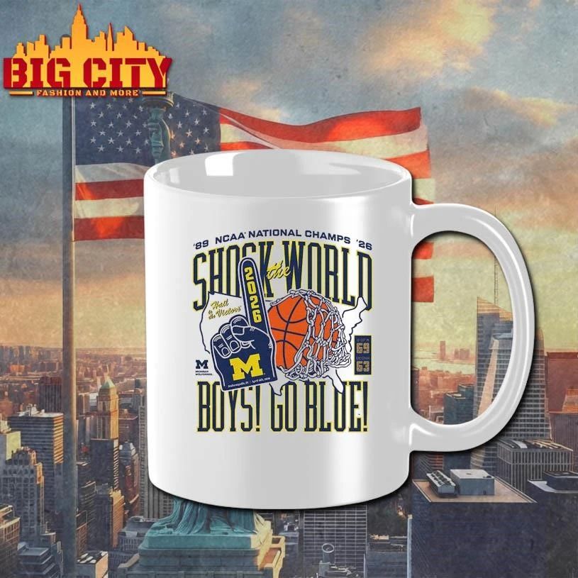 Michigan Basketball Shock The World, Boys Two-Time National Champs College Shirt